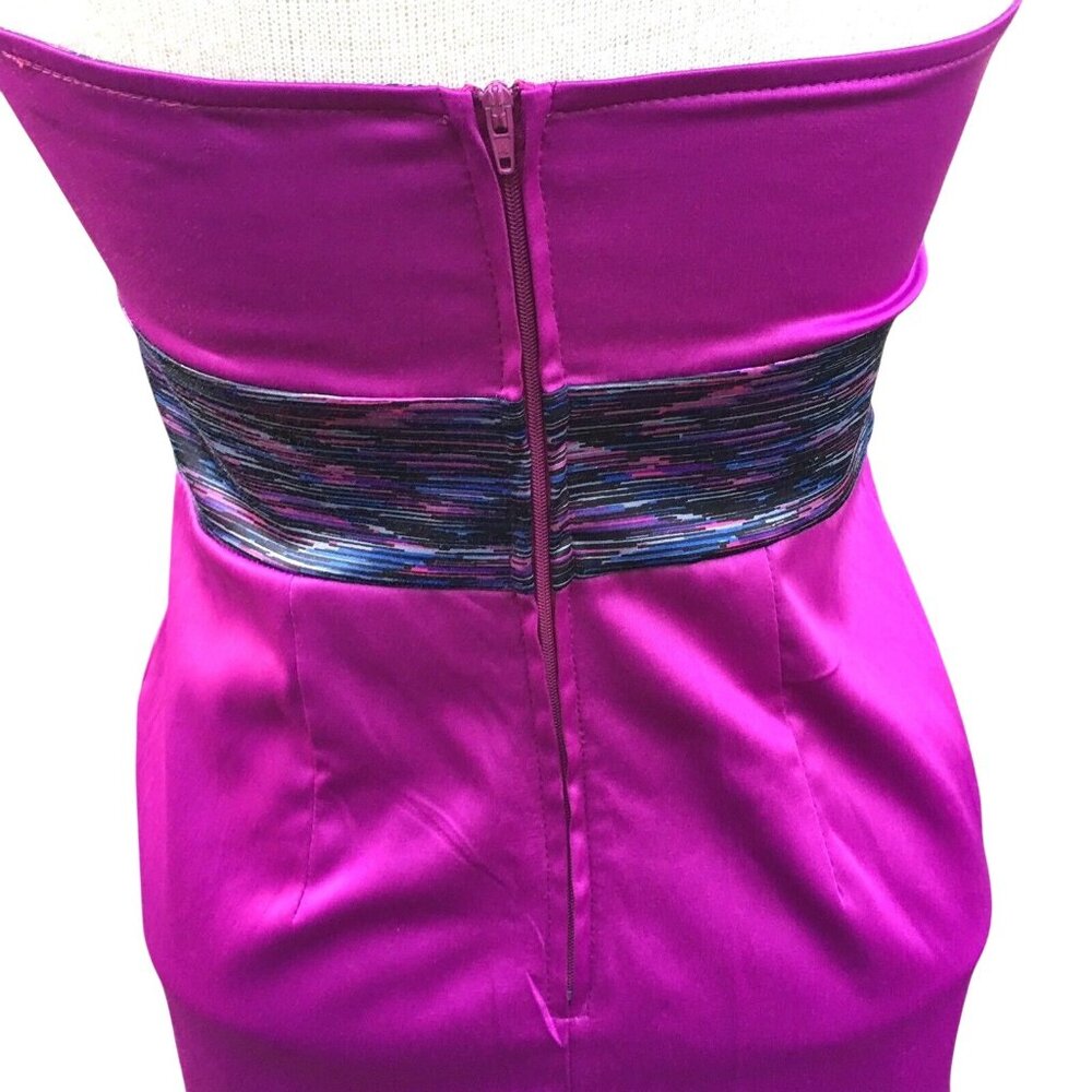Akira Chicago Strapless Mini Dress Size M Fuchsia Purple Prom Sexy Club Stretchy - Picture 8 of 11